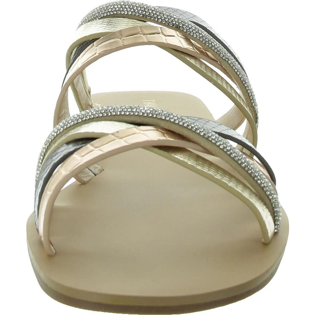 Thalia Sodi Nari Womens Embellished Faux Leather Slide Sandals 2