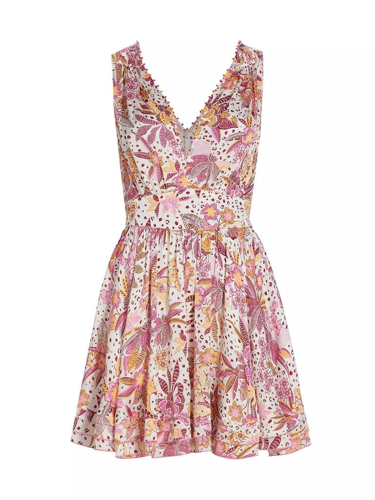 aje joan puff sleeve mini dress Fleur Floral Puff Sleeve Mini Dress