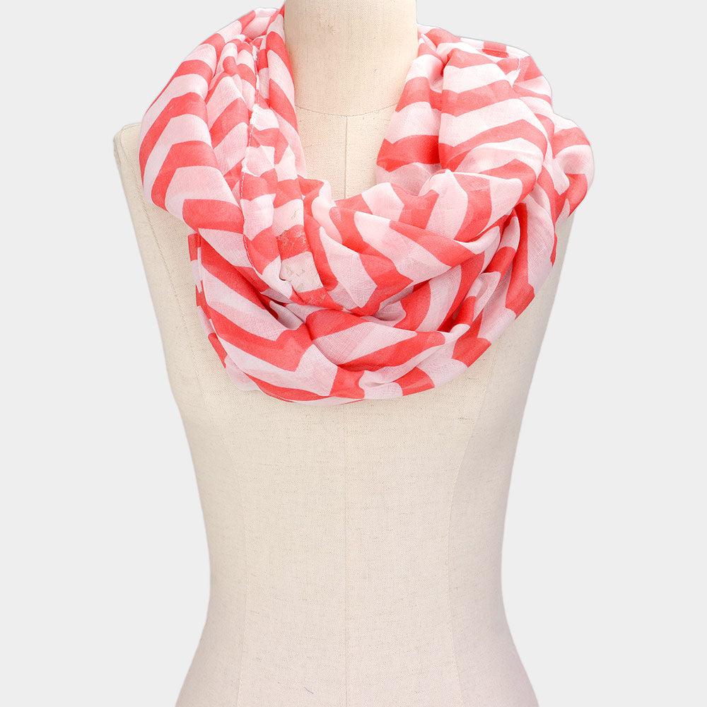 FASHNZFAB Chevron Pattern Infinity Scarf