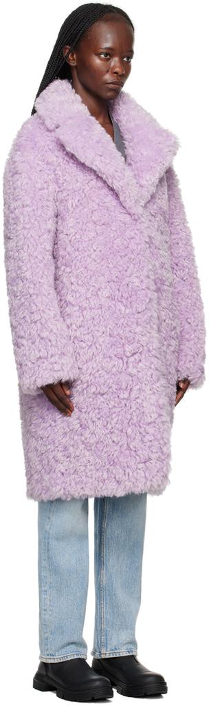 Stand Studio Purple Camille Cocoon Faux-Fur Coat