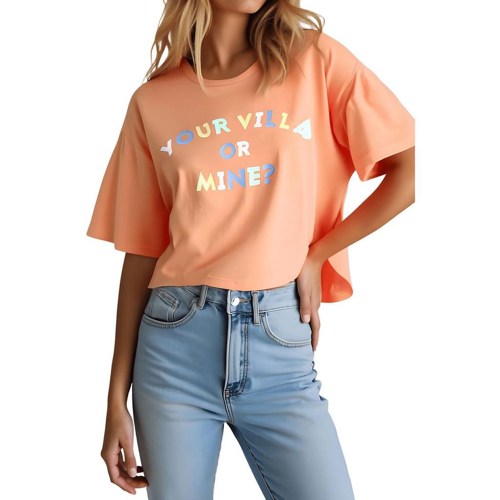 Wildfox Womens Printed Cotton Cropped