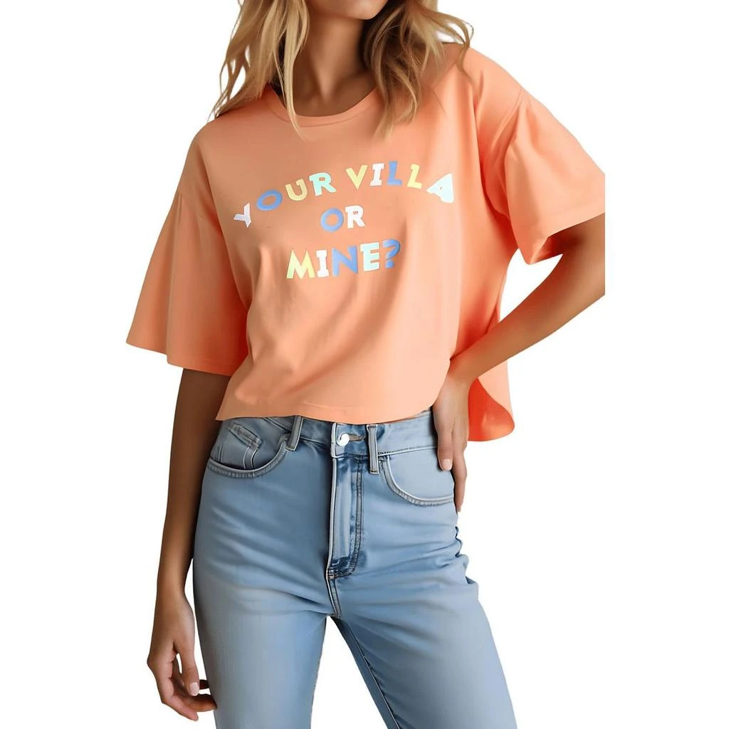 Wildfox Womens Printed Cotton Cropped 1