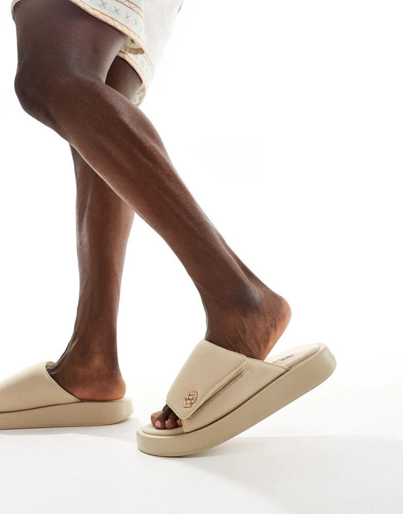 ASOS ASOS DESIGN slider sandals in stone with chunky sole 3