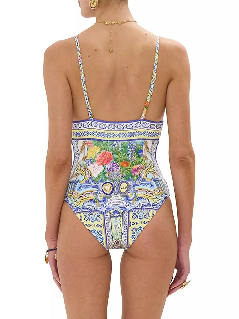 Camilla Printed Eyelet Tie One-Piece Swimsuit 6