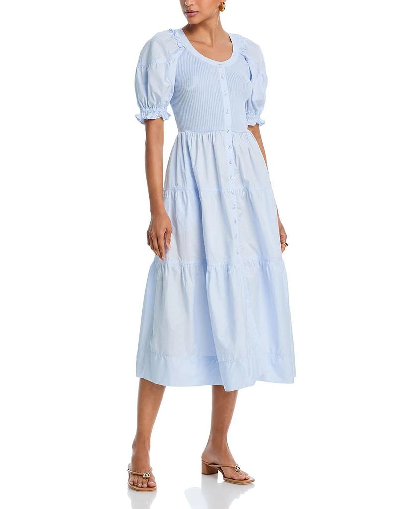 AQUA Poplin Jersey Midi Dress - Exclusive 2