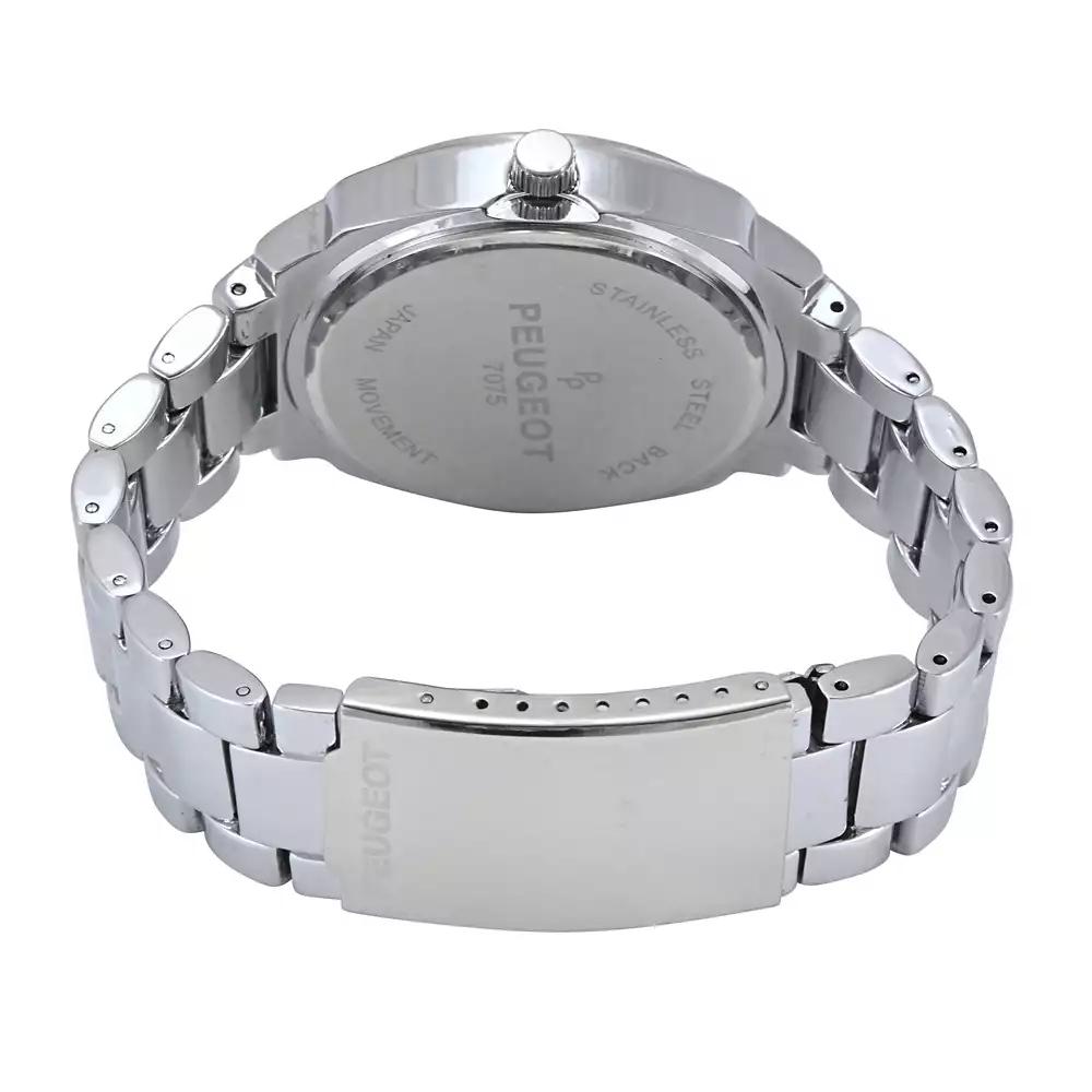 Peugeot Women's 40mm Blue Face Boyfriend Bracelet Watch with Crystal Bezel
