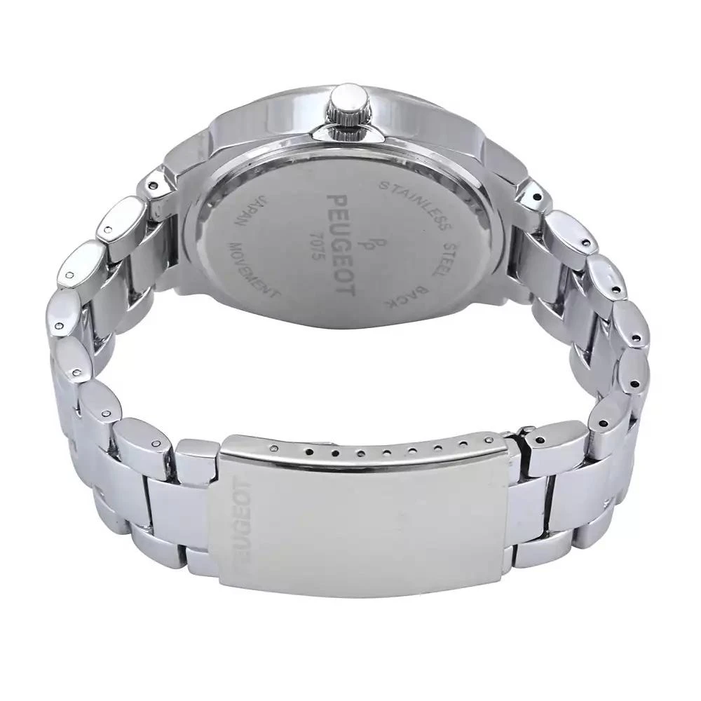 Peugeot Women's 40mm Blue Face Boyfriend Bracelet Watch with Crystal Bezel 2