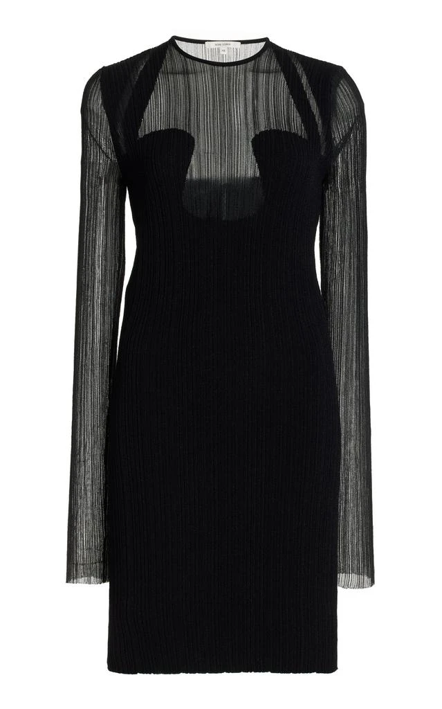 Nensi Dojaka Nensi Dojaka - Knit-Plisse Mini Dress - Black - M - Moda Operandi 1