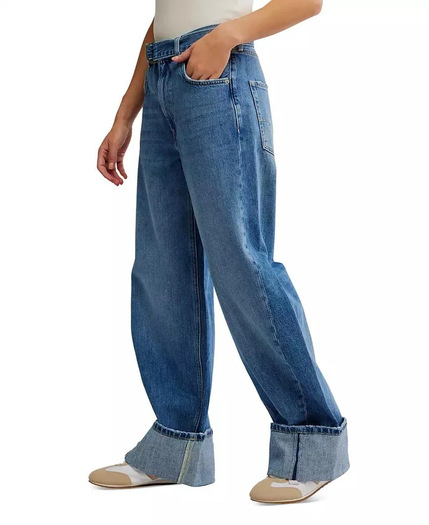 Free People Women's East Bay High-Rise Cuffed Cotton Jeans 4