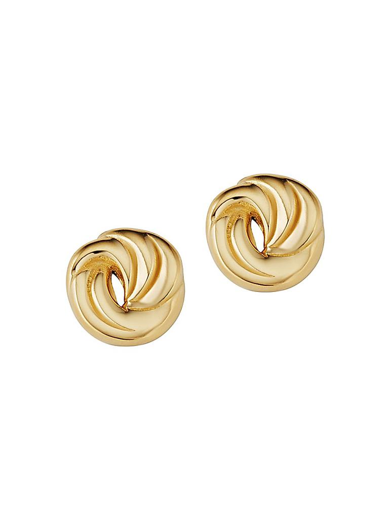 Oradina 14K Yellow Gold Infinite Love Studs