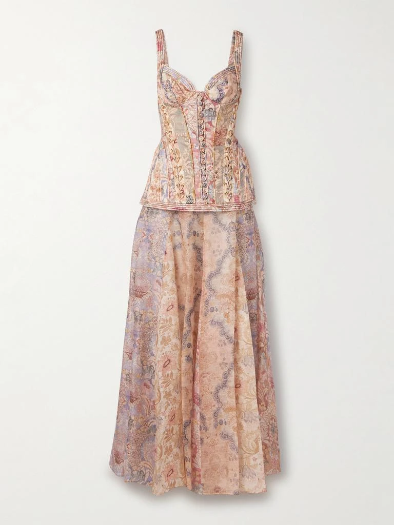 chinese dress ladies Hand Embroidered Bright Coral And Peach Layered Dress  Saris and Things