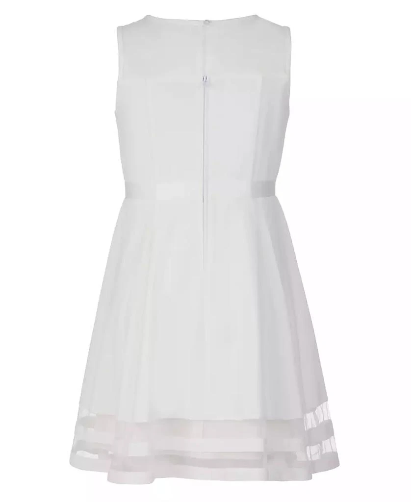 Big Girls Illusion Mesh Bow Front Dress  On Sale Now with Up to 50% Off |  Discover Exclusive Deals & Savings at BeyondStyle  Authentic Calvin Klein  dress|kids & baby|dresses with