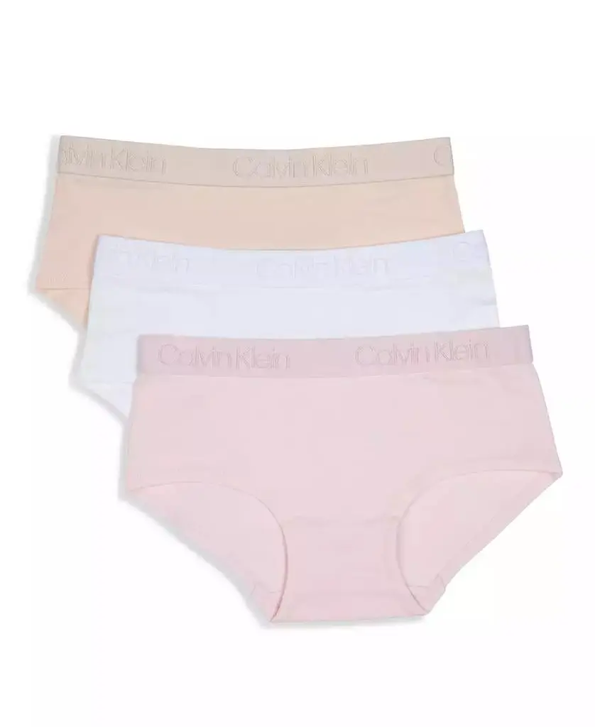 Calvin Klein Big Girls Logo Print Hipster Briefs, Pack of 3