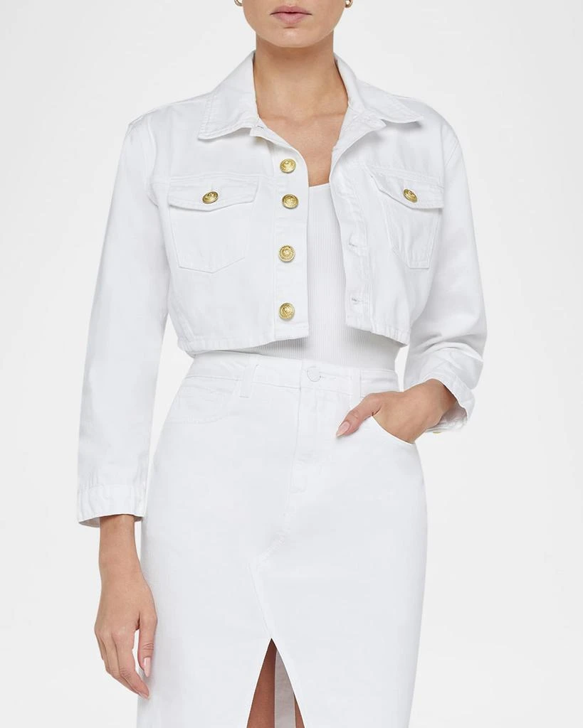 L'Agence Genevie Cropped Denim Jacket 3