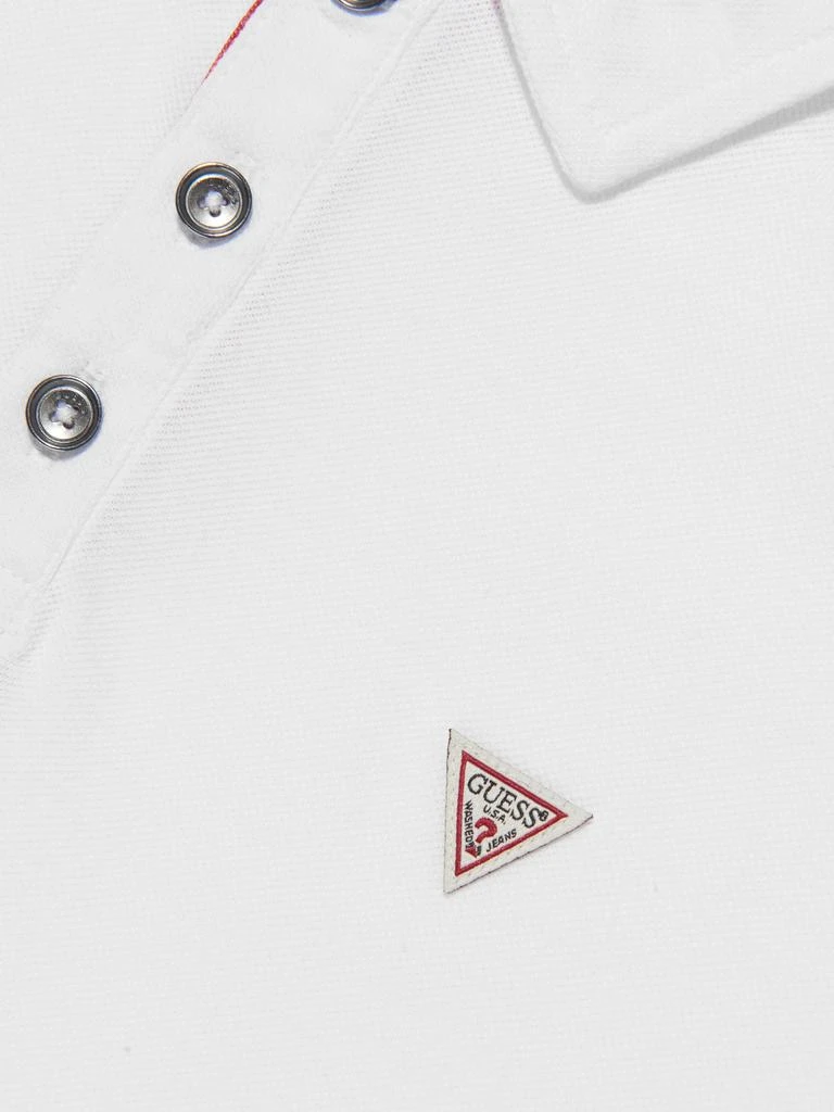 GUESS Guess Boys Logo Polo Shirt in White 3