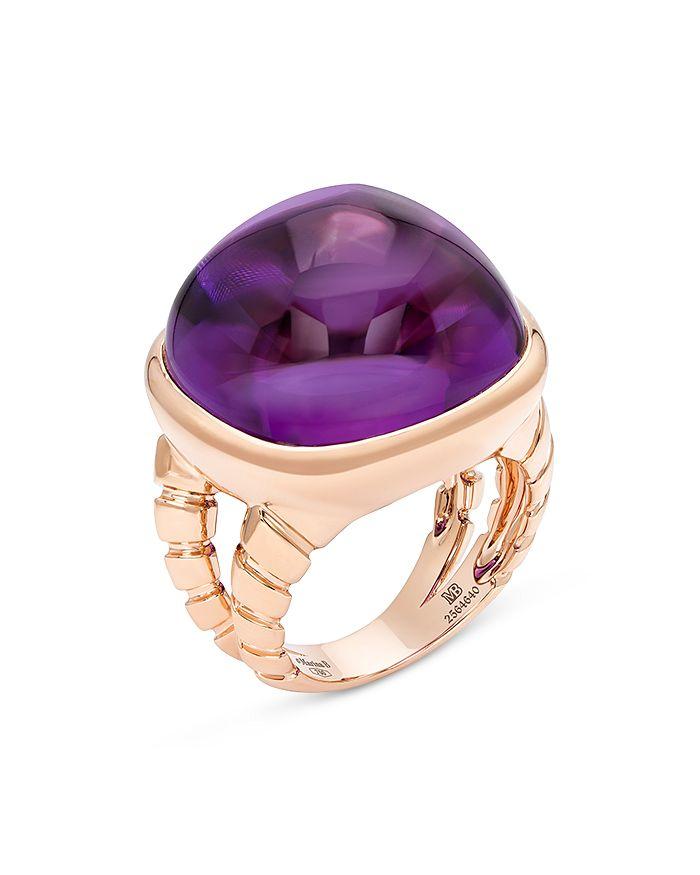 MARINA 18K Yellow Gold Tigella Amethyst Statement Ring