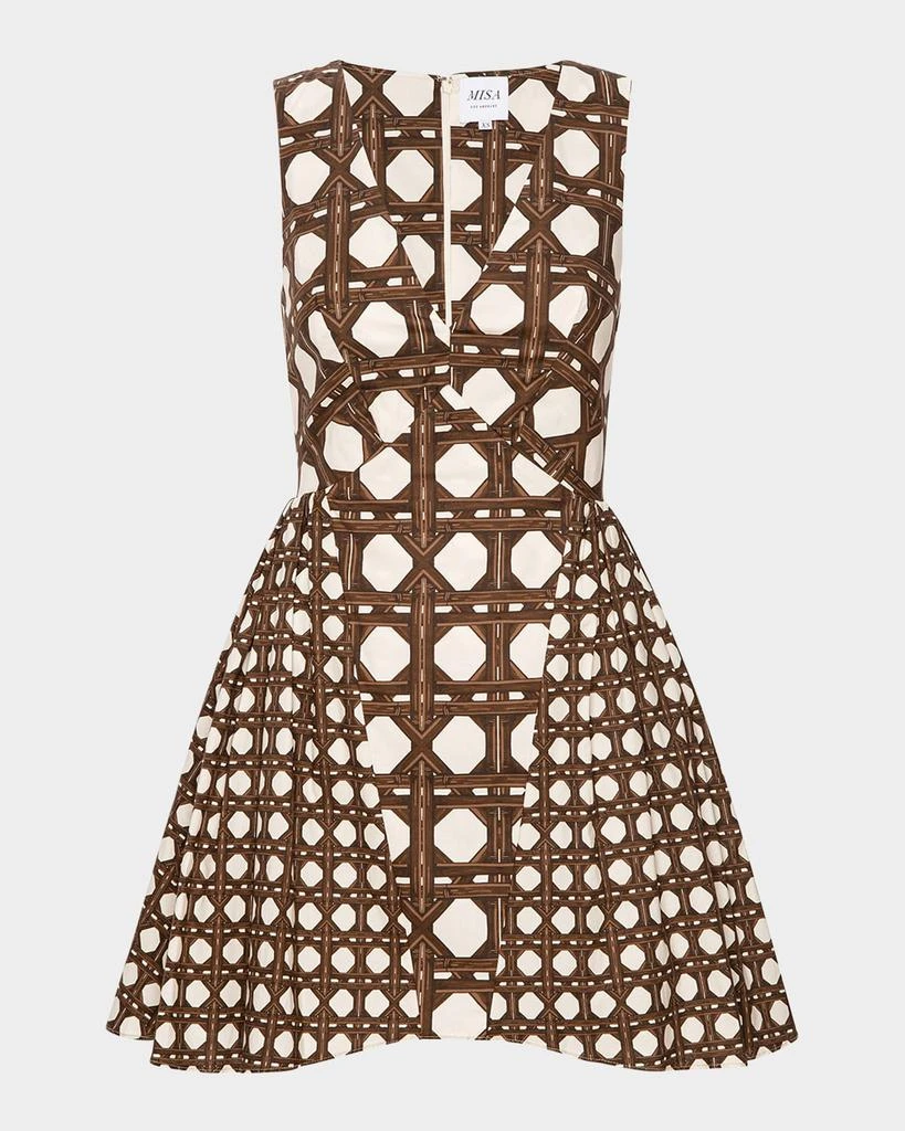 MISA Rattan Tile Cerise Mini Dress 1