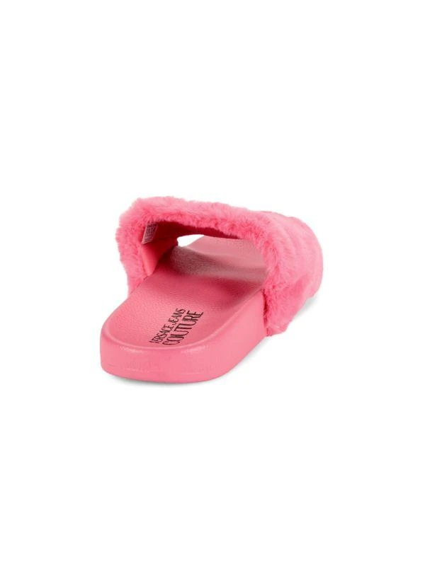 Versace Logo Faux Fur Slides 3