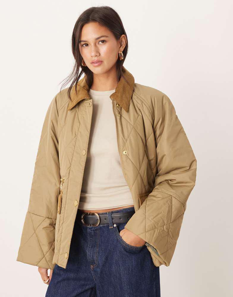 Barbour Barbour Martha quilted jacket in military brown/ancient tartan