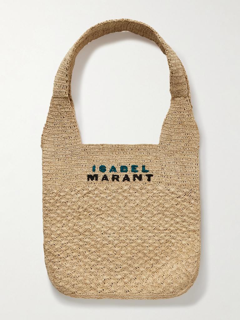 Isabel Marant Praia 刺绣编织拉菲草中号手提包 - Tote Bags