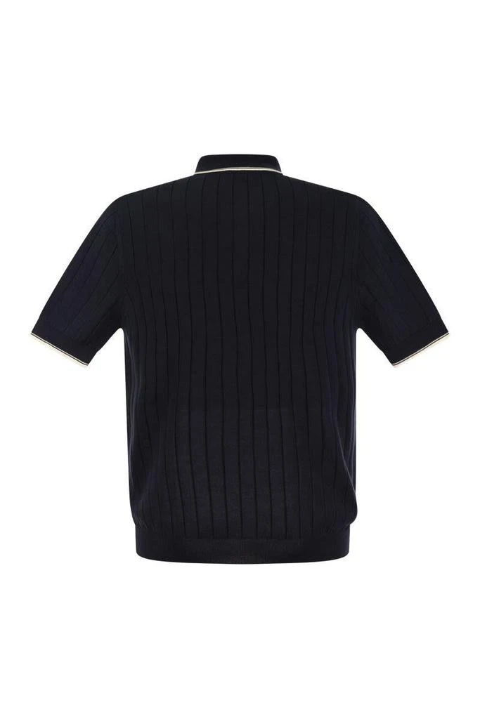 Peserico Peserico Polo Shirt In Pure Cotton Crepe Yarn With Flat Rib 2
