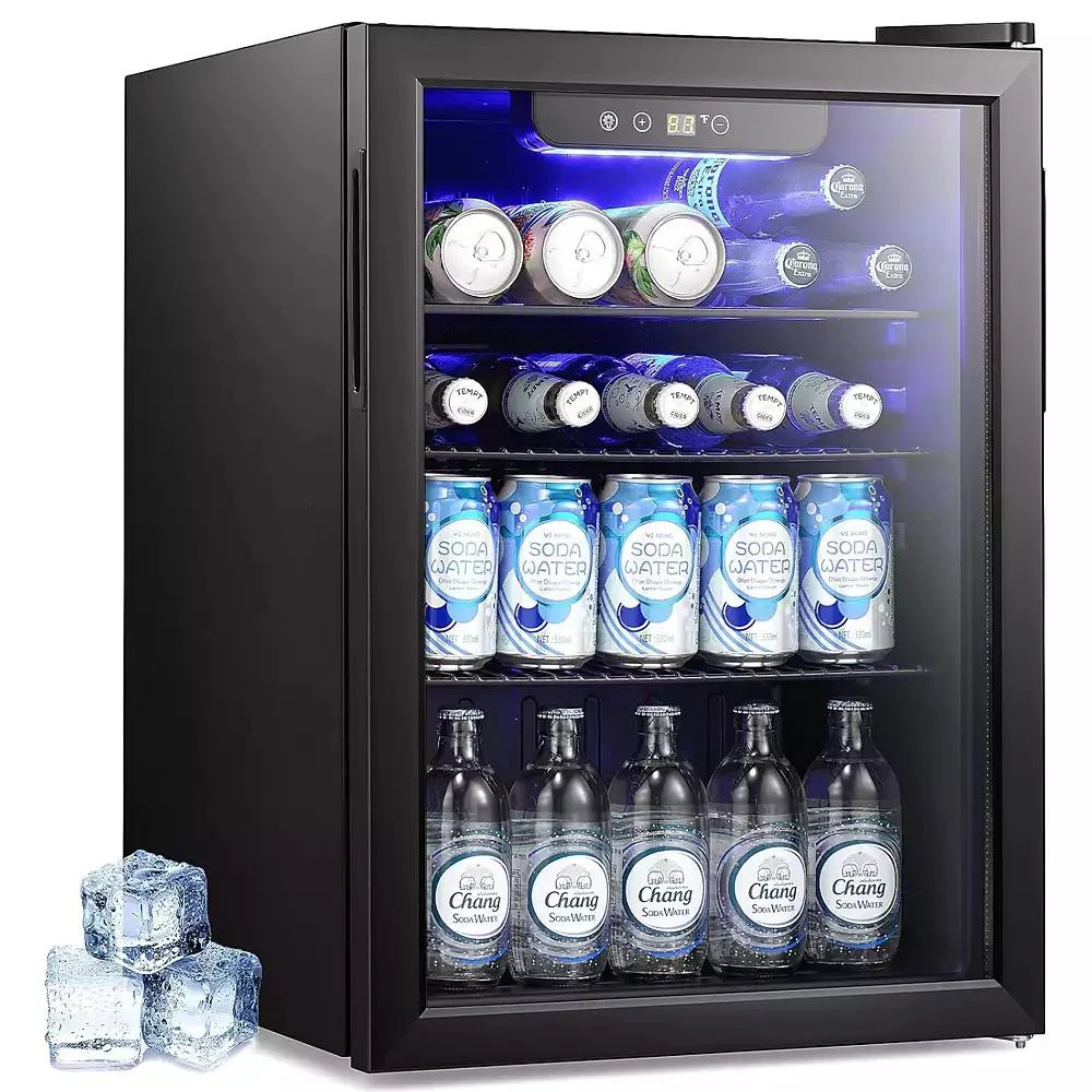 Cowsar 24-Bottle Wine Cooler with Glass Door, Quiet Compressor, Adjustable Temp, Freestanding Mini Bar Fridge.