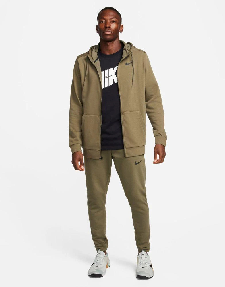 NIKE Nike Training Dri-Fit Fleece tapered jogger in khaki 2
