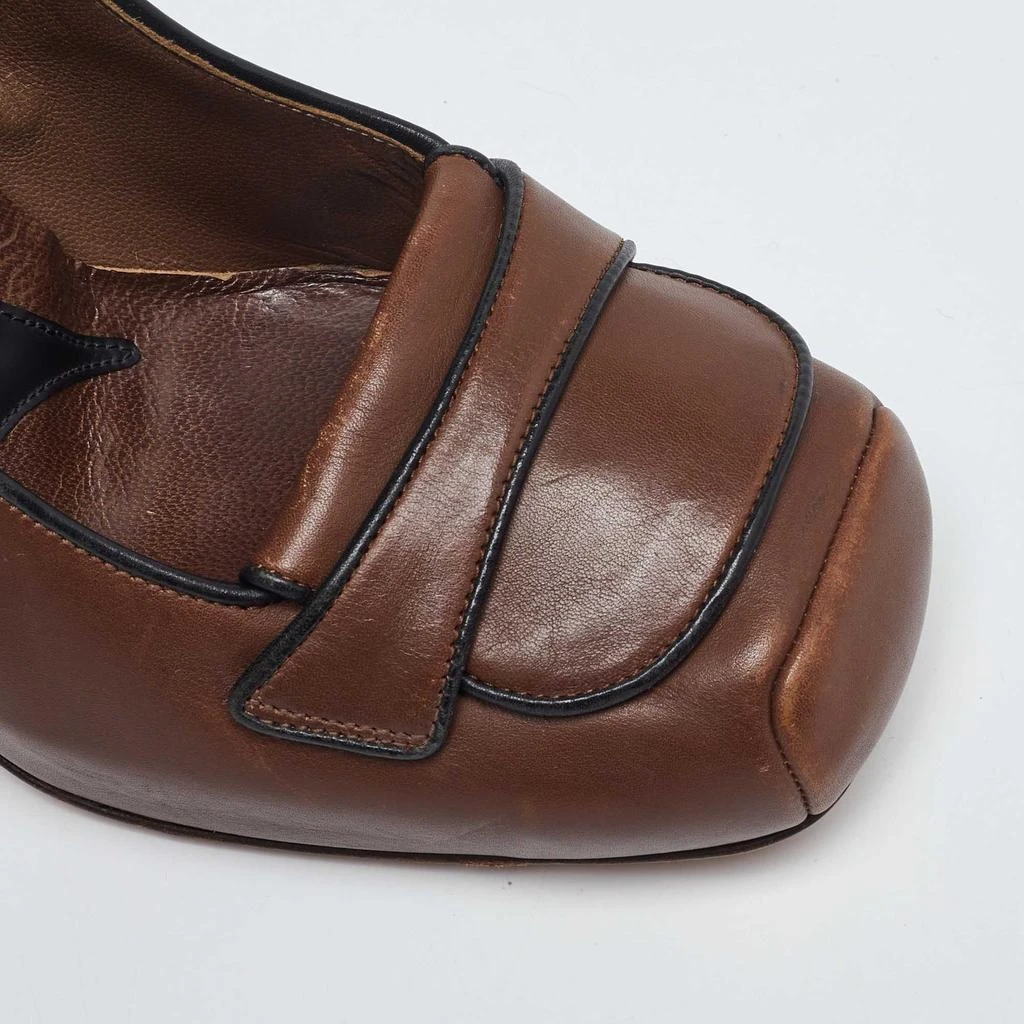 Marni Marni Brown Leather Platform Square Toe Pumps Size 38 7