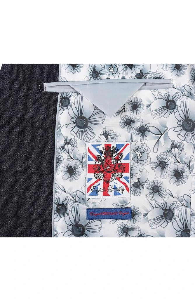 English Laundry Plaid Trim Fit Notch Lapel Two-Piece Suit 5