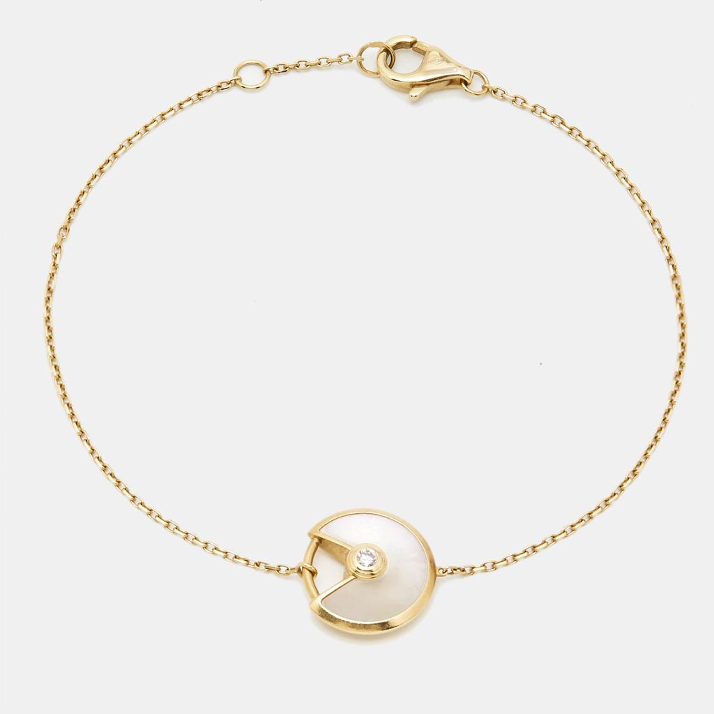 Cartier Cartier Amulette De Cartier Mother of Pearl Diamond 18k Yellow Gold Bracelet