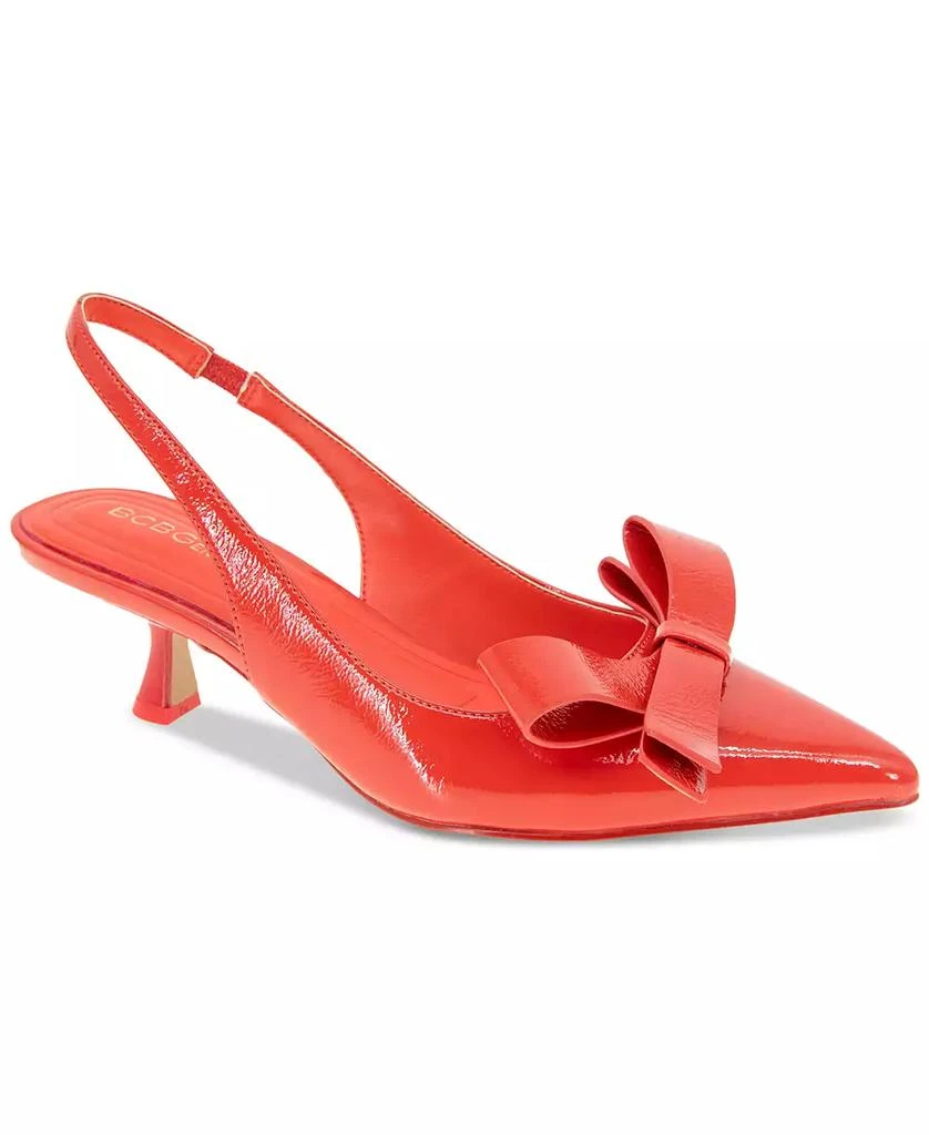 BCBG Women's Kasti Slingback Kitten-Heel Bow Pumps 1
