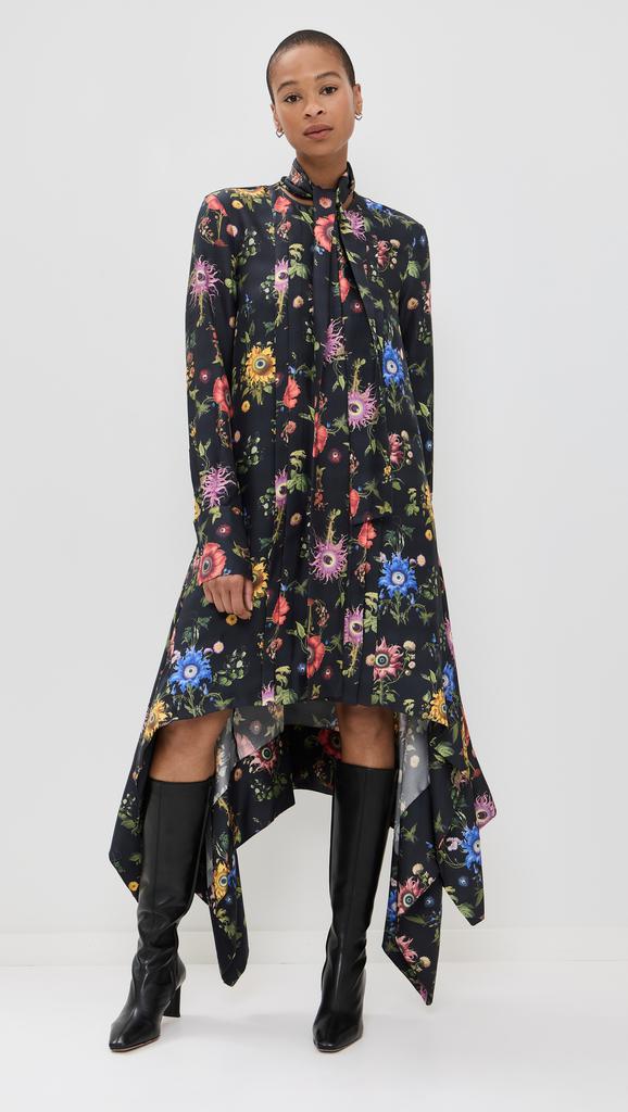 Monse Tie Neck Printed Dress
