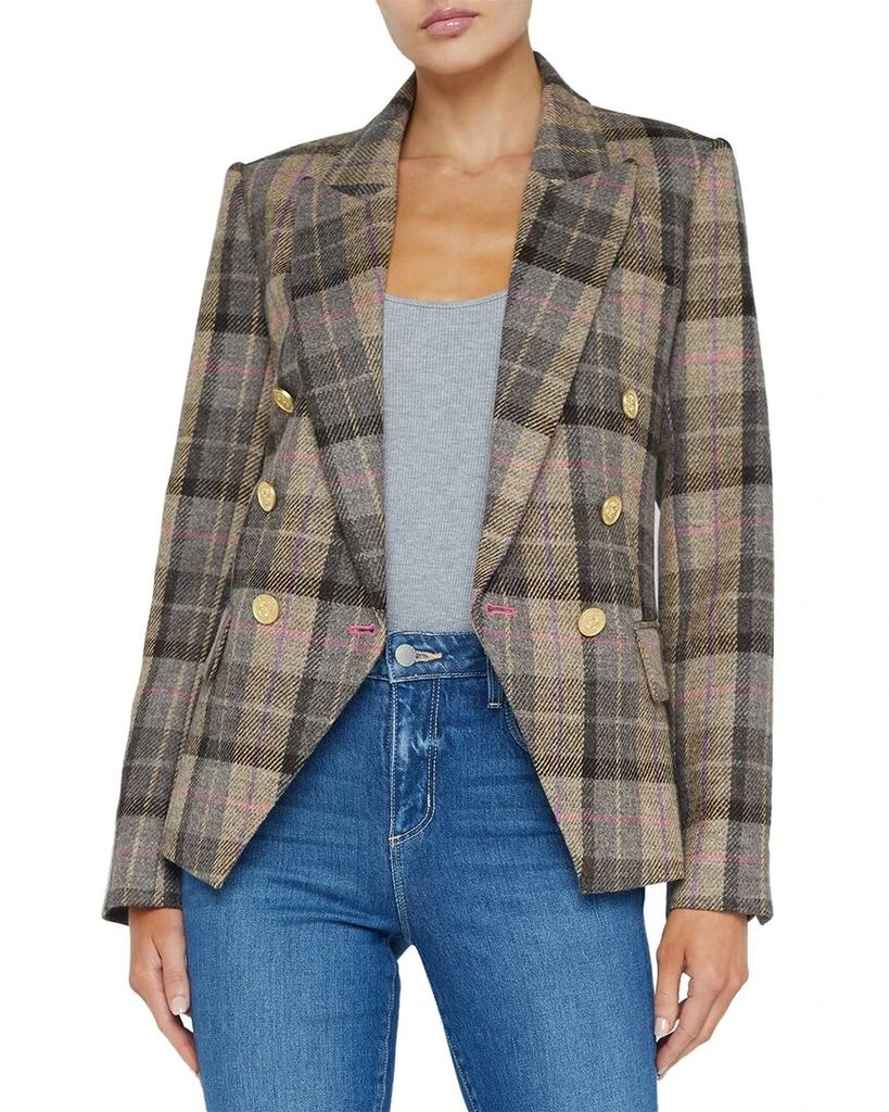 L'Agence L'AGENCE Kenzie Double Breasted Silk-Blend Blazer 1