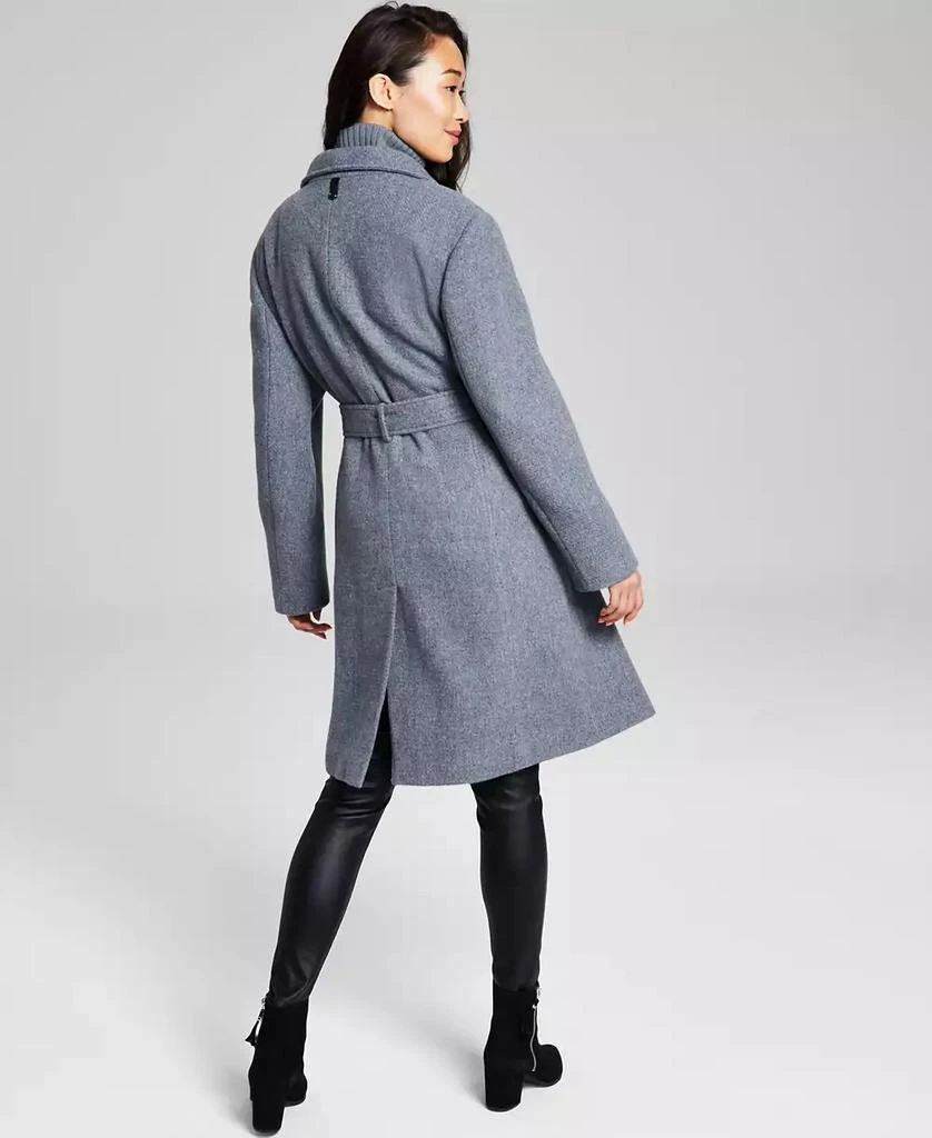 Calvin Klein Womens Wool Blend Belted Wrap Coat, Created for Macys 2