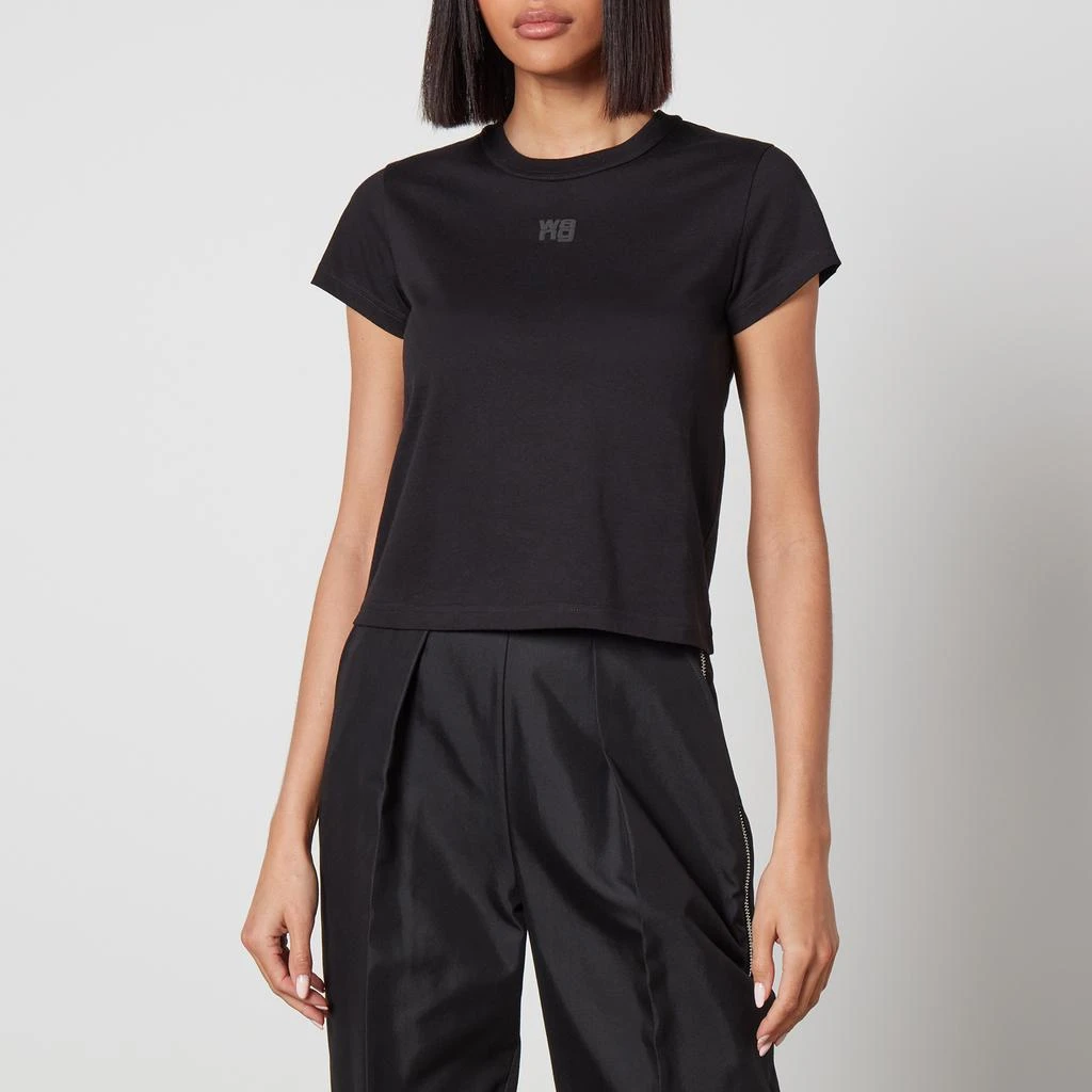 Alexander Wang Alexander Wang Women's Essential Jersey Shrunk Tee With Puff Logo And Bound Neck - Black 1