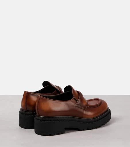 Prada Logo leather platform loafers 2