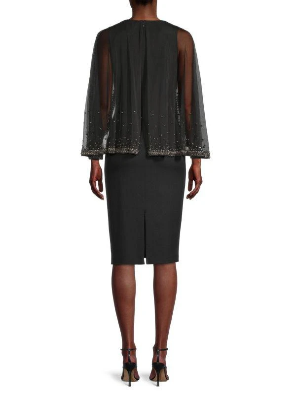 Aidan Mattox Beaded Column Midi Dress 2