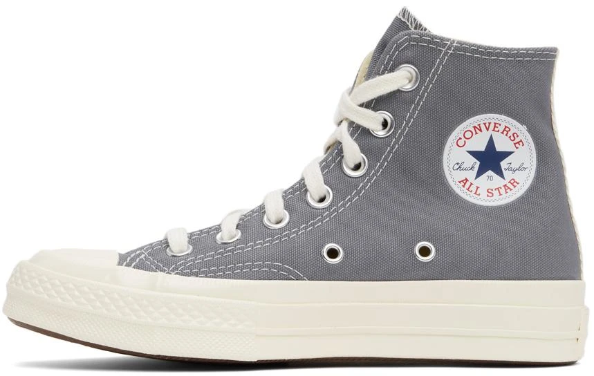 COMME des GARÇONS PLAY Grey Converse Edition Half Heart Chuck 70 High Sneakers 3