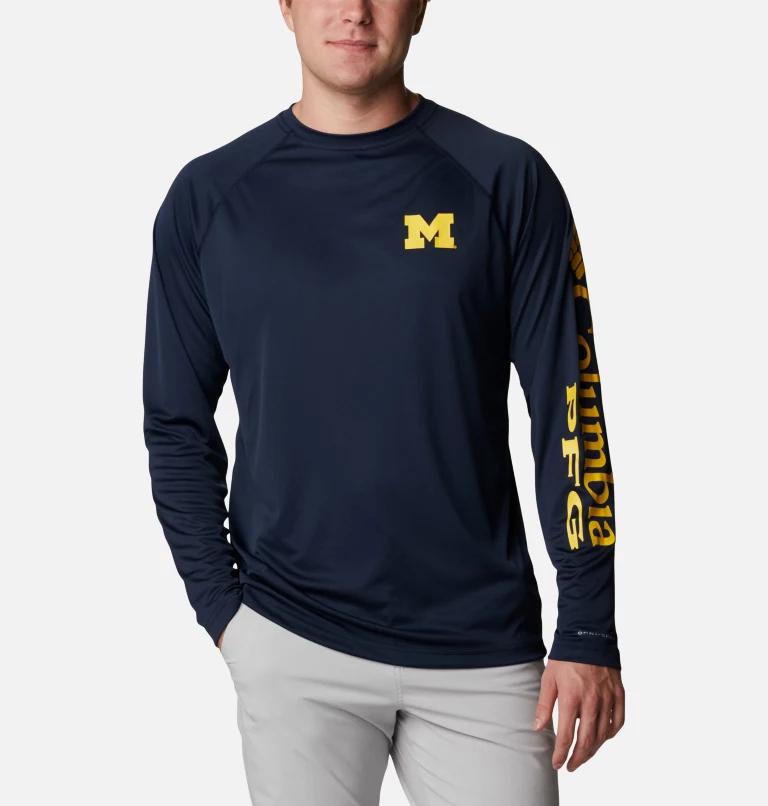 Columbia Columbia Men's Collegiate PFG Terminal Tackle  Long Sleeve Shirt - Michigan-