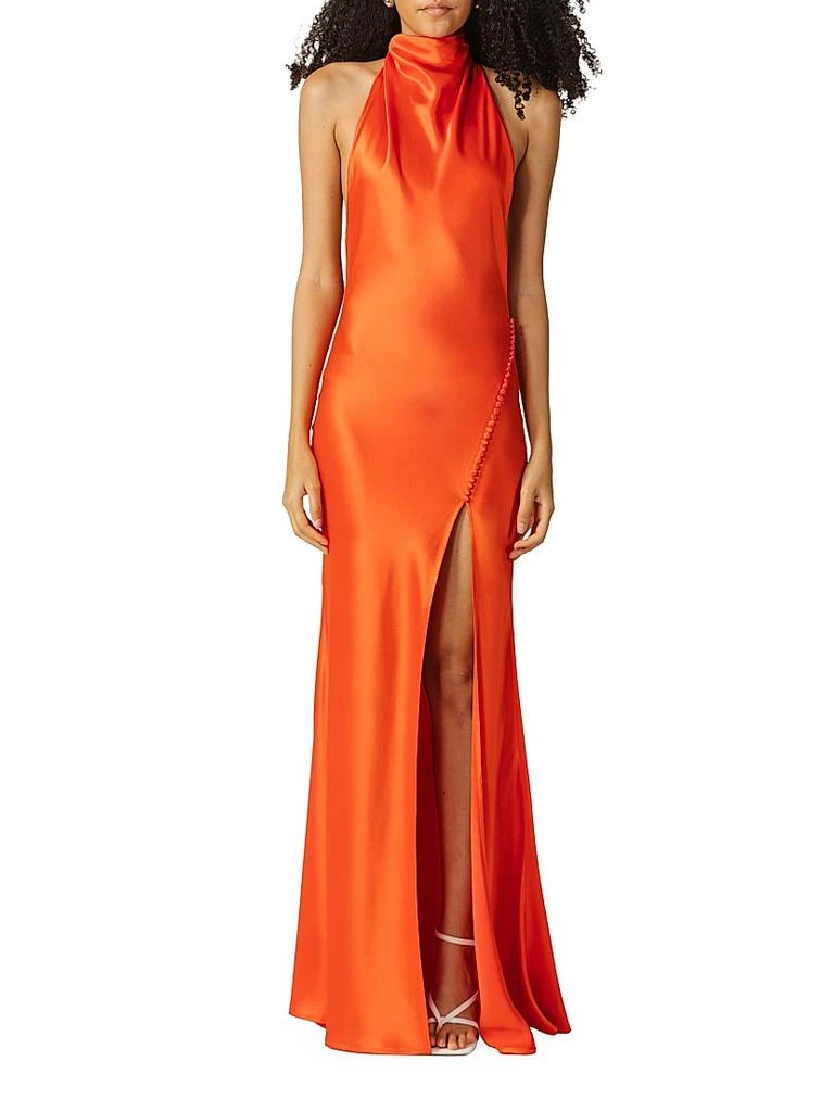 SAU LEE Penelope Satin Halterneck Gown 2