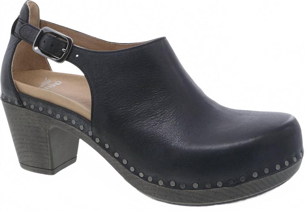 Dansko Women's Sassy Heels In Black Milled Burnished
