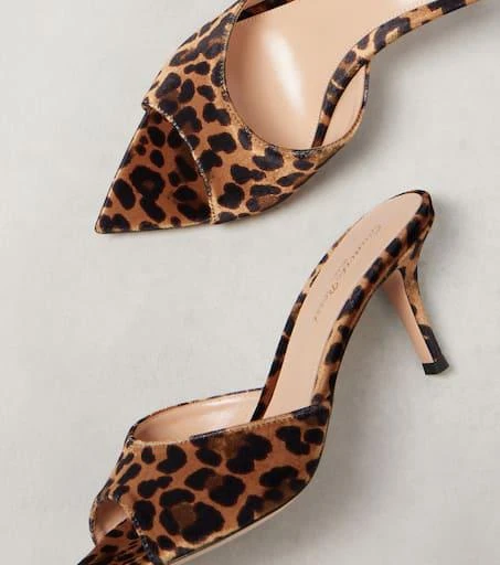 Gianvito Rossi 70 leopard-print velvet mules 5