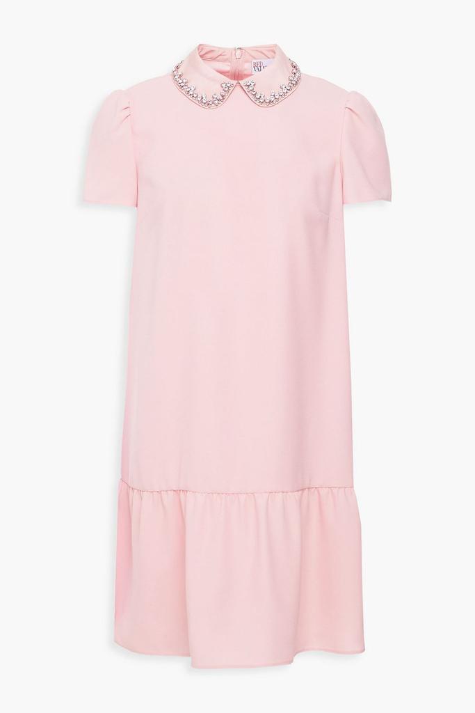 RED VALENTINO★素敵！Ruffled striped ribbed-knit mini dress RED Valentino Ruffled striped ribbed-knit mini dress