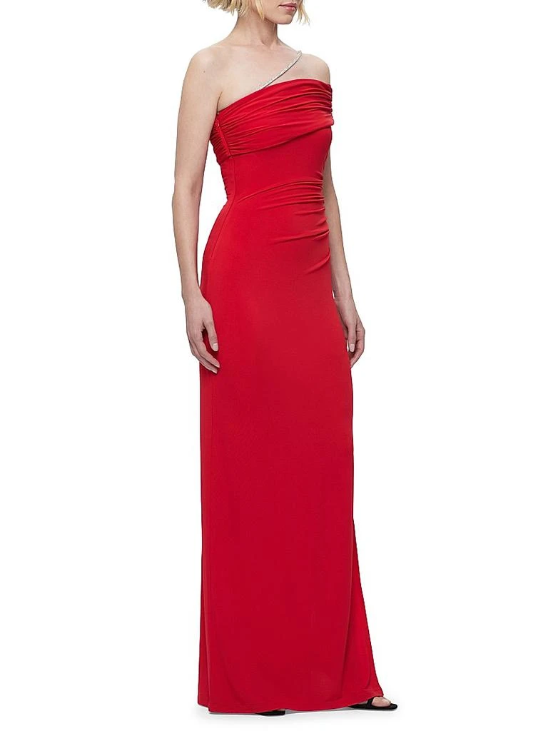 Herve Leger One-Shoulder Crystal-Trim Gown 5