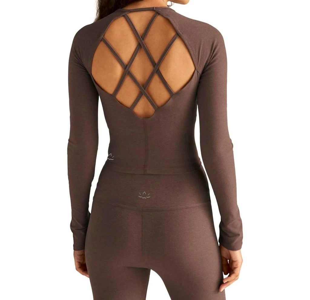 Beyond yoga Spacedye Enlighten Cropped Pullover In Truffle Heather 2