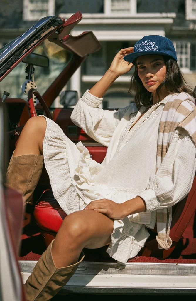 Free People Sachi Long Sleeve Ruffle Minidress 10