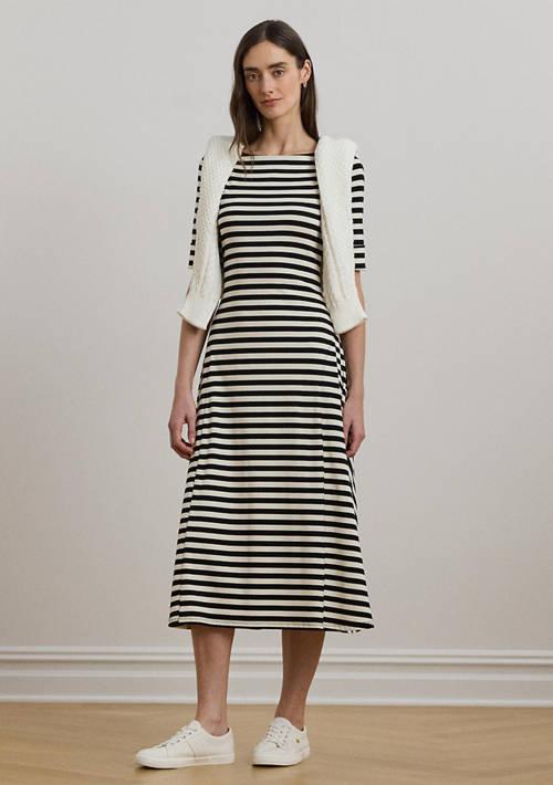 Ralph Lauren Ralph Lauren Women S Striped Stretch Cotton Midi Dress