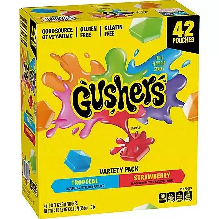 Gushers Gushers Strawberry & Tropical Variety Pack Snacks, 0.8 oz., 42 pk. 1