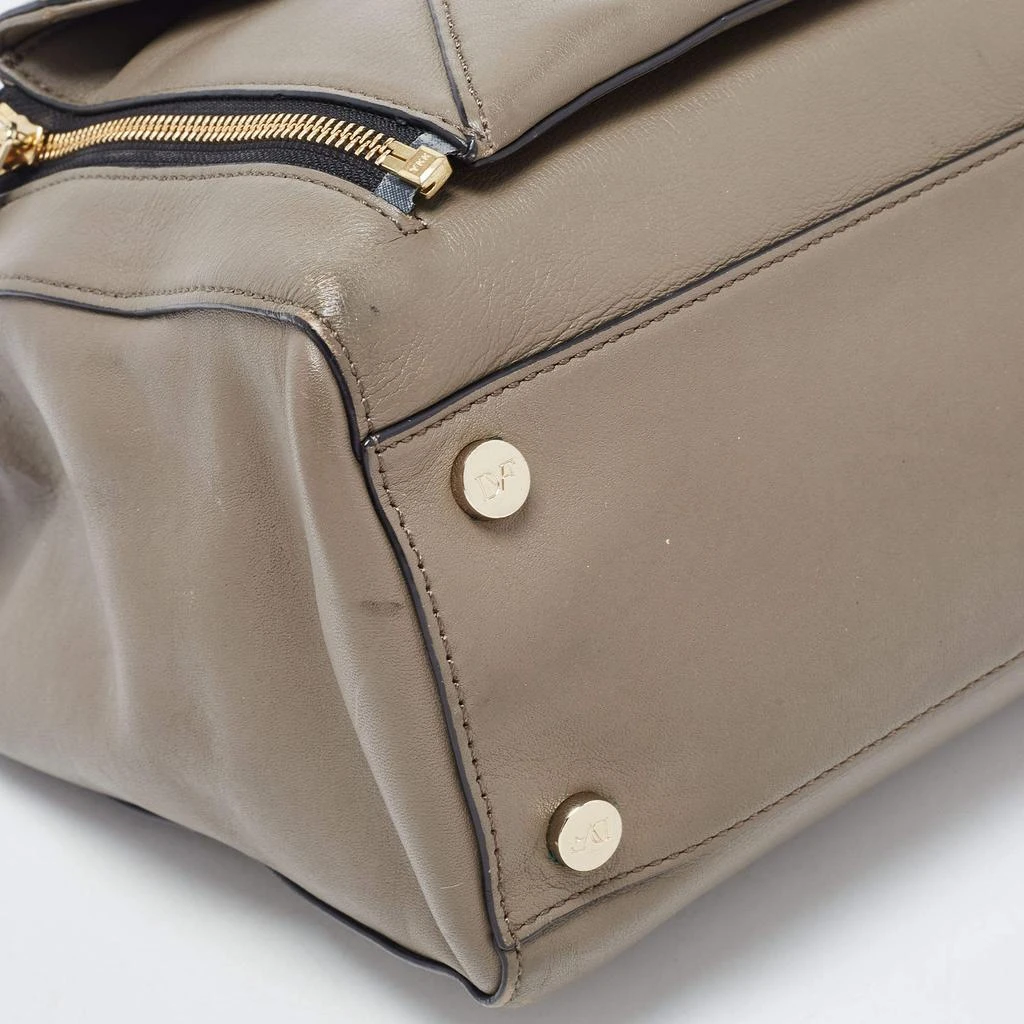 Diane von Furstenberg Diane Von Furstenberg Grey Leather Large 440 Gallery Secret Envelope Tote 26