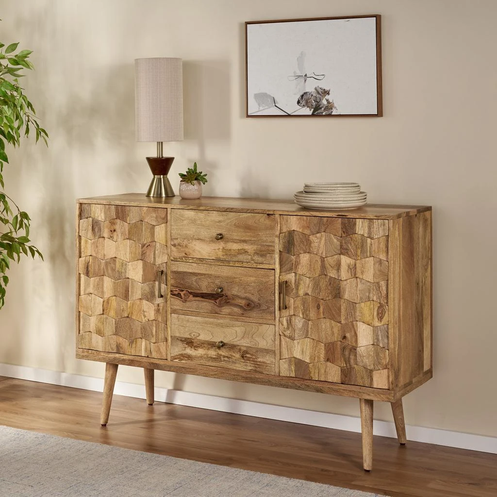 Streamdale Furniture Streamdale 3 DRAWER SIDEBOARD WITH 2 DOOR (KD LEGS) 1